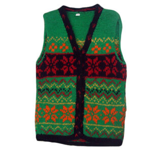 Forest Green Tone Embroidered Wool Sweater