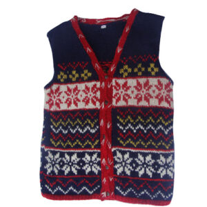 Floral Printed Sleeveless Wool Sweater