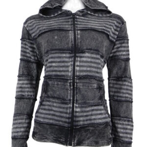 Black and Gray 100% Pre-Wash Hippie fashion style boho Cotton jacket
