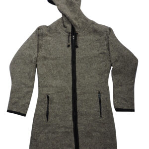 Natural wool luxury long woolen coat
