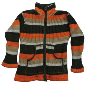 Prismatc woolen jacket, boho knitted hippie hoodie