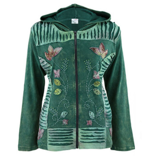 Funky Dark Green Tone Cotton Jacket