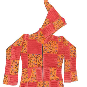Printed Patchwork Razor Pixie Hooded Hippie fashion style Cotton jacket