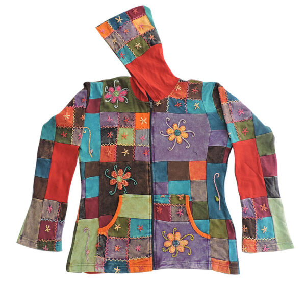 Colorful Patched Sustainable Cotton Jacket
