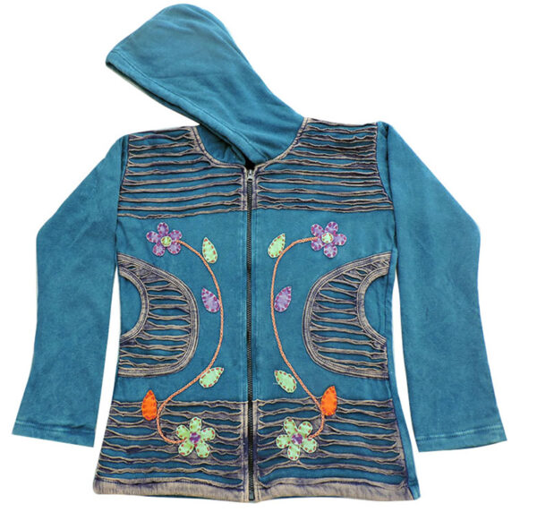 Hippie Bohemian Flower Crushed Winter Jacket