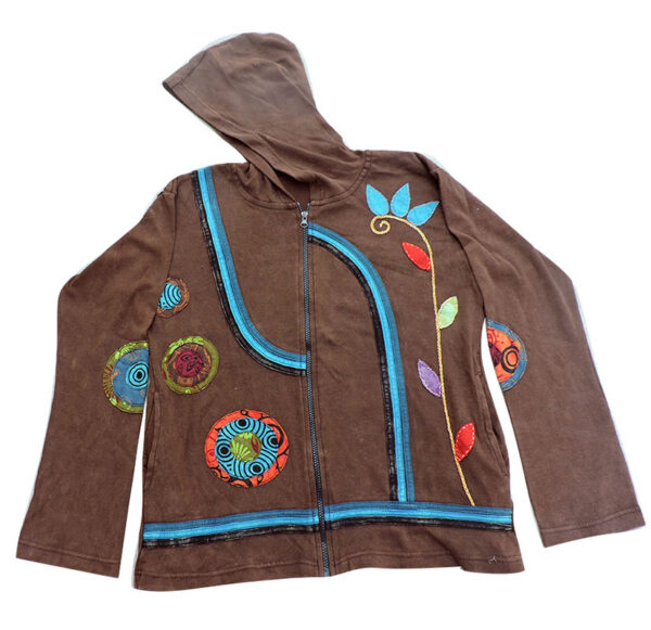 Piping and Hand Embroidery Hippie fashion style Cotton jacket