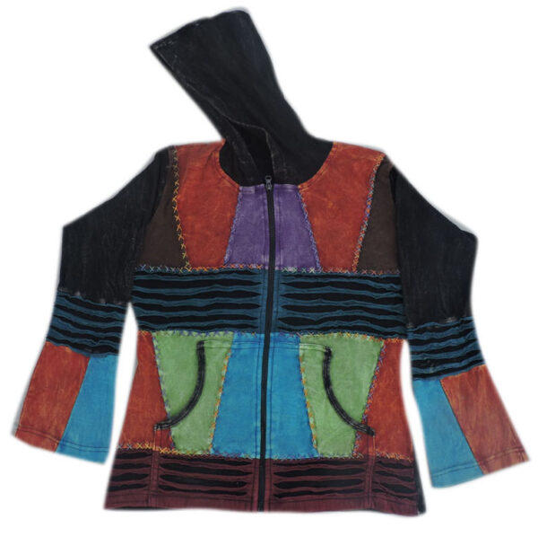 Razor Cuts Hippie Patchwork Hoodie