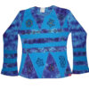 Shiny Blue Tone Embroidered Ladies Top