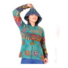 Patchwork Hoodie Jacket with 100% Pre-Wash Goa Razor Cut hippie fashion style Cotton jacket