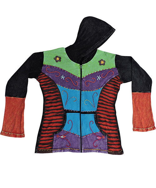 Himalayan Razor Cut and Hand Embroidery Hippie fashion style Cotton Jacket
