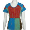 Colorful patch style hippie half sleeve t-shirt