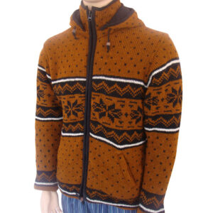 Ethical boho handmade fleeced line woolen jacket