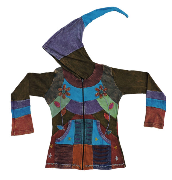 Pixie Hooded Hippie fashion style Cotton jacket