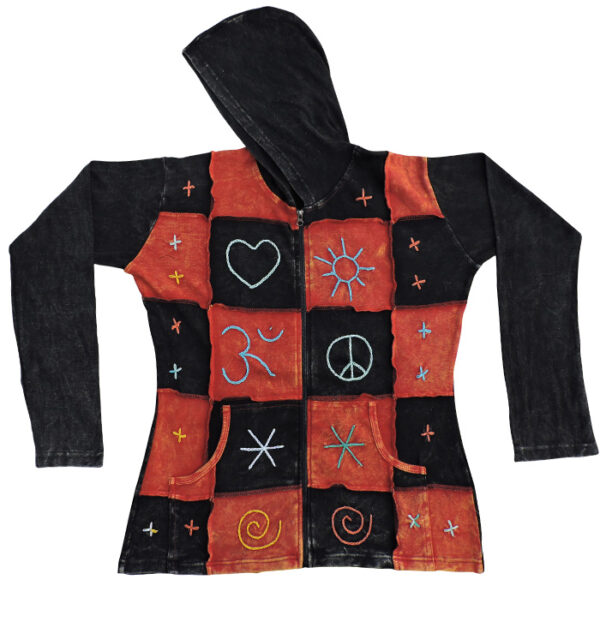 Pointed Hood Hippie Several Patched Jacket