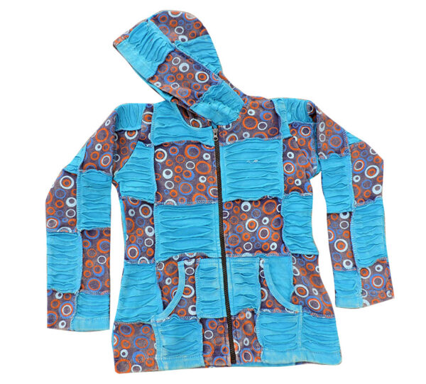 Children’s patchwork zip up hoodie kids hippie Jacket