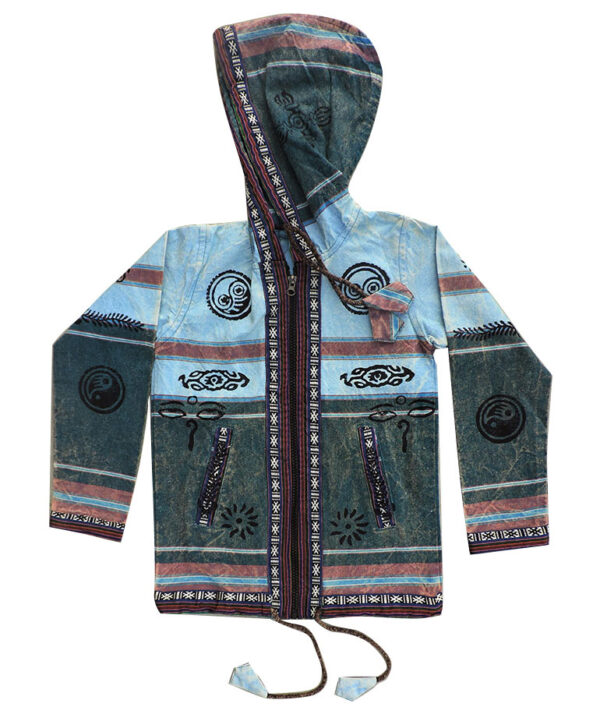 Hand Print Hippie Cotton Kid Jacket