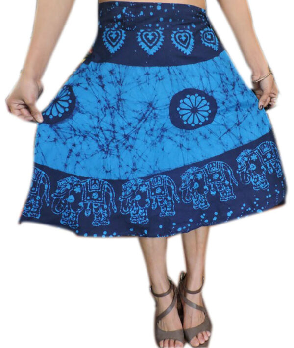 Woman Long skirt in blue print