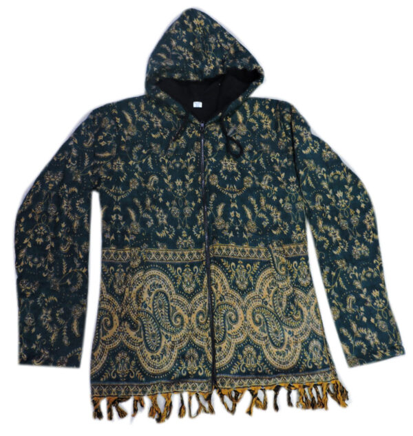 Boho Patterns Cozy Hooded Woolen Jacket