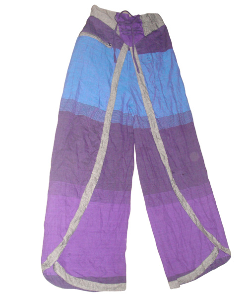 Elastic waist multicolor vintage cotton harem pant