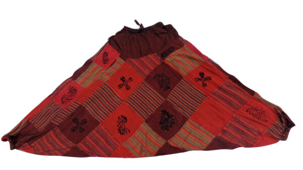 Red Color Patchwork Harem Hippie Cotton Pant