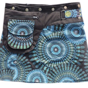 Hippie ladies cotton with mini front pockets | beautiful mandala arts printed cotton skirt