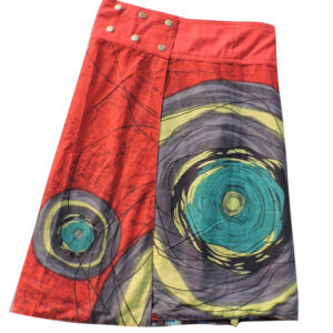 Hippie tie dye handmade cotton skirt for ladies | soft summer button waist cotton skirt