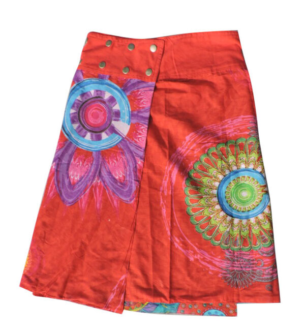 tie dye styled mandala print cotton skirt