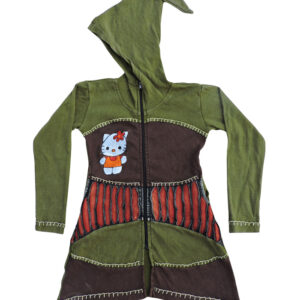 Pointed Hooded Cute Embroidered Children Jacket