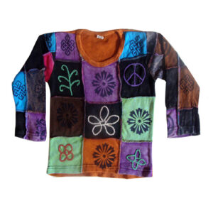 Hippie Full Sleeve Patchwork T Shirt for Kid