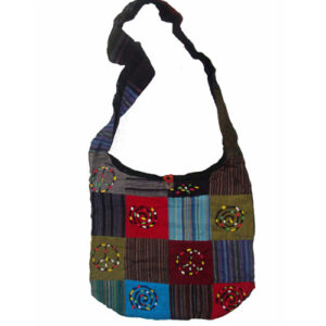 Fair trade patchwork embroidery shoulder bag