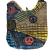 Razor Cut Peace Sign and Stonewash Cross Body Hippie Shoulder Bag