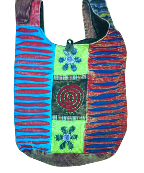Hand Embroidery and Razor Cut Hippie Shoulder Bag