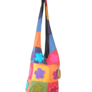 Flower embroidered jazzy Hobo shoulder bag