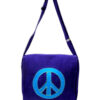 Vintage hippie peace sign print shoulder bag