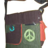 Vintage Peace Symbol Printed Shoulder Bag