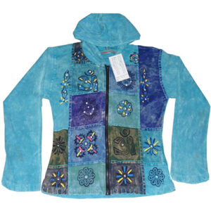 Stonewash Boho Knitted Patchwork Cotton Jacket