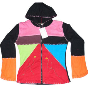 Plain Patchwork and Hand Embroidery 100% Pre-Wash Hippie fashion style boho Cotton jacket