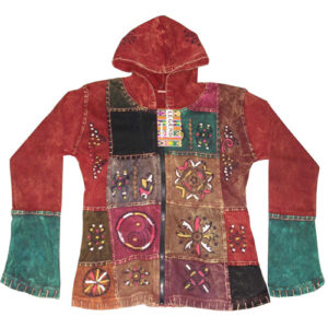 Overdyeing Stonewash Patchwork and Hand Block 100% Pre-Wash Hippie fashion style boho Cotton jacket
