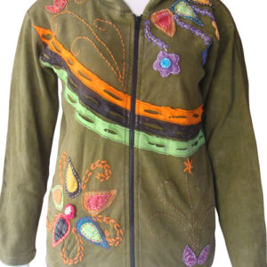 Flower Embroidery Bohemian Hippie fashion style Cotton jacket