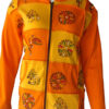 Orange Patchwork and Hand Block and Brush Paint 100% Pre-Wash Hippie fashion style boho Cotton jacket