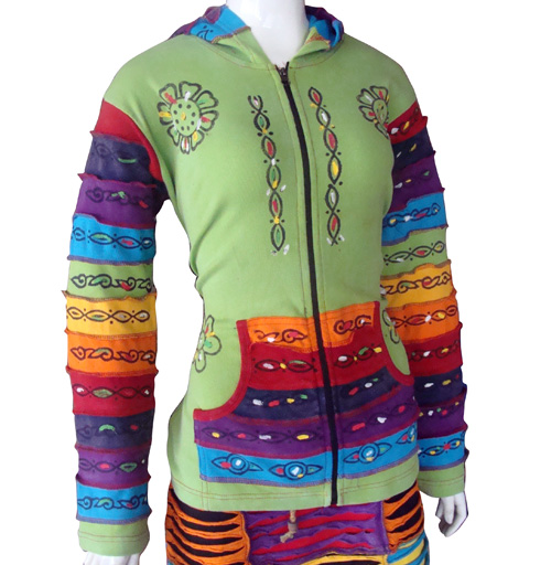 Himalayan Hippie rainbow cotton jacket