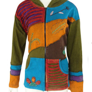 Razor cut and Hand Embroidery Hippie fashion style Cotton jacket
