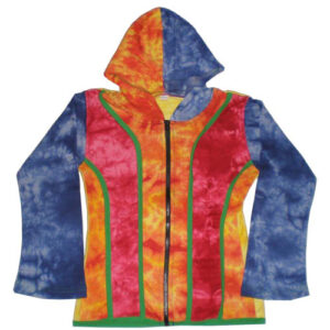 Tie Dye Path and Piping Hippie Cotton Jacket