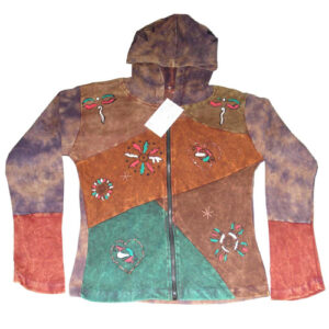 Hand Printed 100% Pre-Wash Patchwork Hippie fashion style boho Cotton jacket