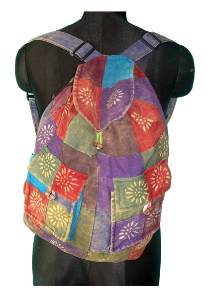 Adjustable Straps Colorful Cotton Backpack