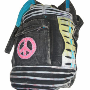 Razor Cut Hippie Dark Themed College Backpack