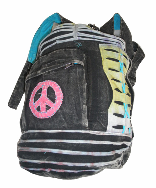 Razor Cut Hippie Dark Themed College Backpack