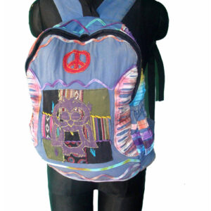 Artisanal Hippie Multicolor Cotton Backpack