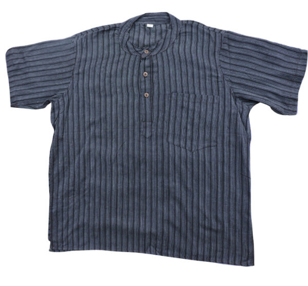 Man Hippie Striped Cotton Half Shirt