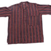 Morron Color Hippie Striped Cotton Half Shirt